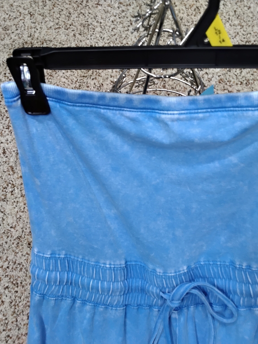 3982 Size Small High-Waist Sky Blue Wide-Leg Jumpsuit with Floral Patch Details - Picture 3 of 5